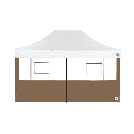 E-Z UP TAA Compliant Food Booth Middle Zipper Sidewall, 15' W x 15' H, Coyote Brown SW3FBFXTM15CB